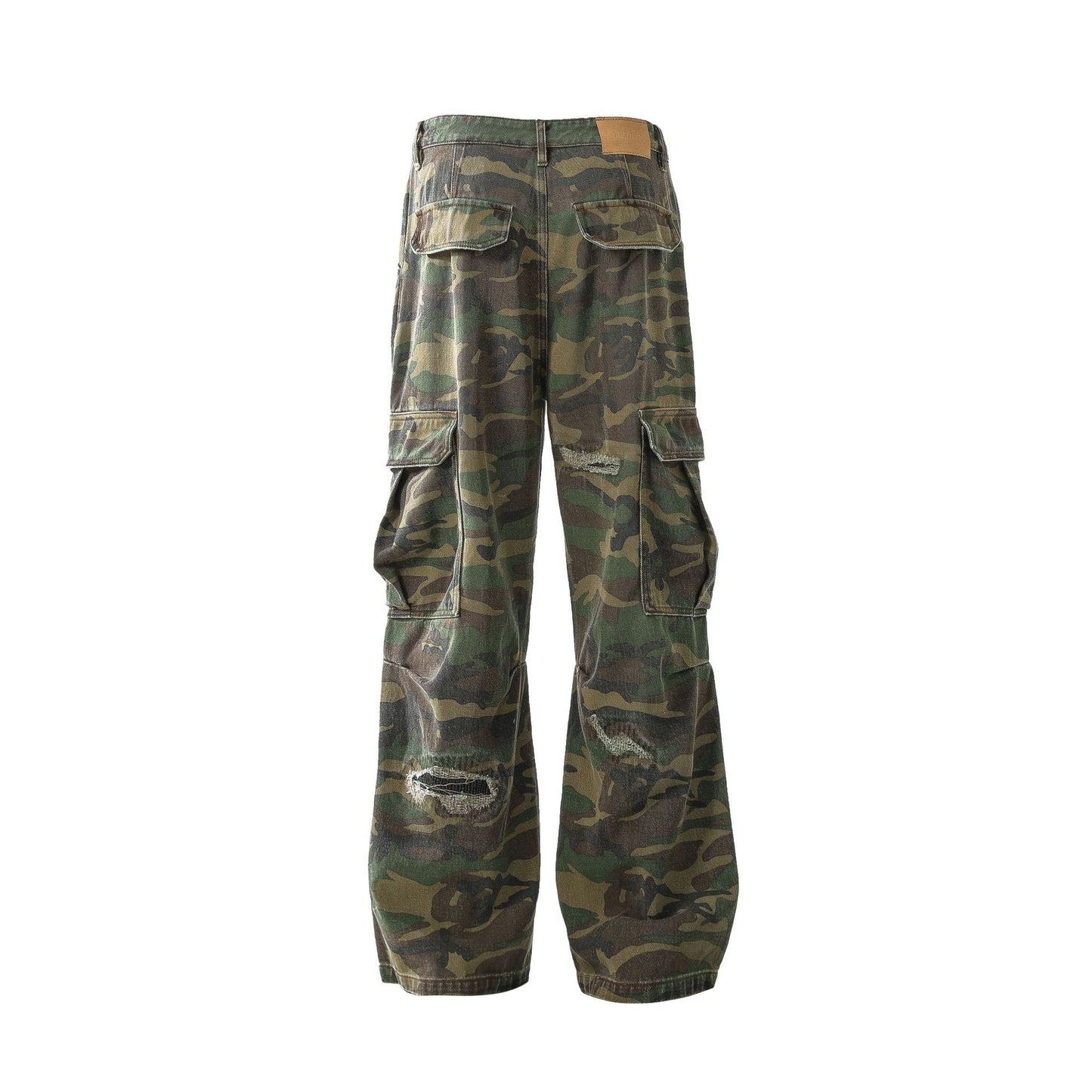 Fashion workwear jeans high street embroidery loose wide pants