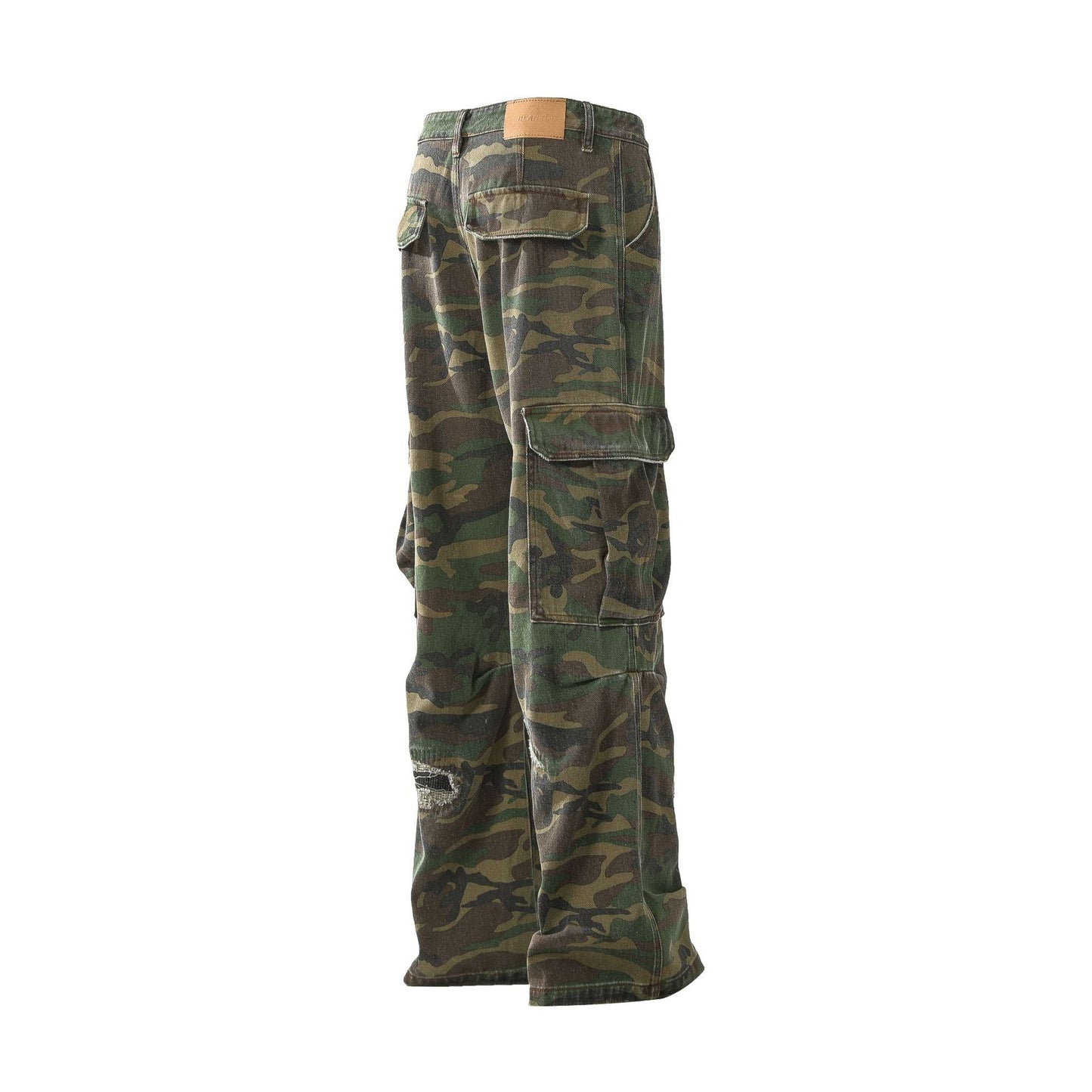 Fashion workwear jeans high street embroidery loose wide pants