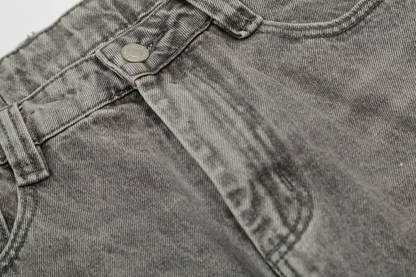 New high street retro inkjet denim wide-leg pants