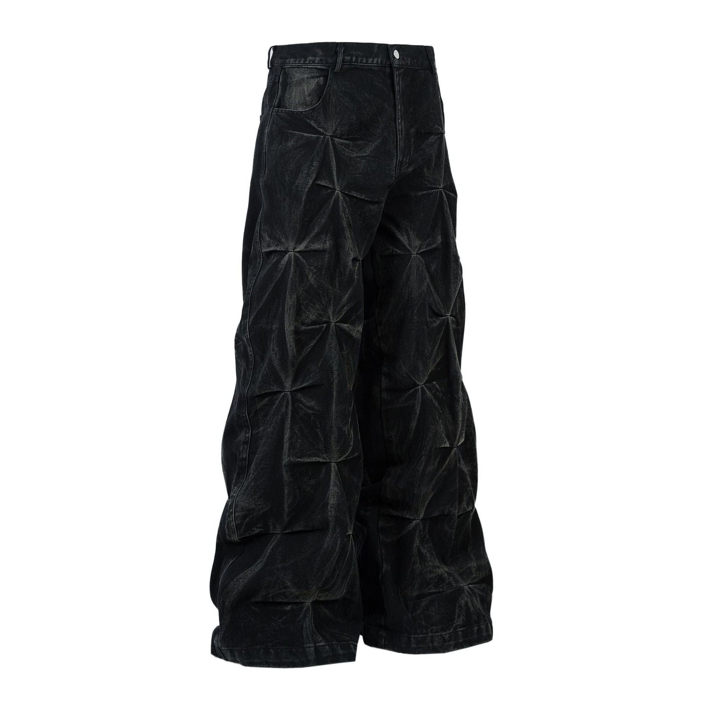 New Slimming Pleated Washed Jeans