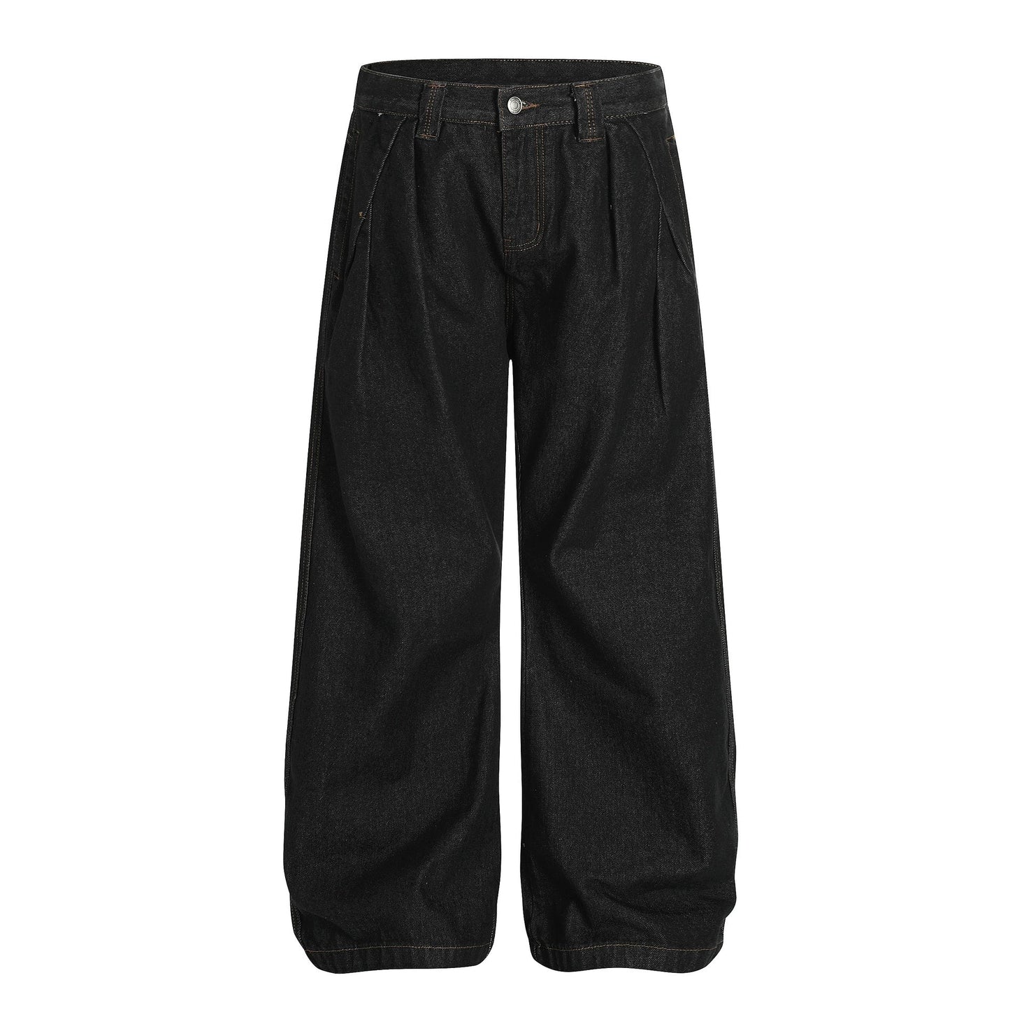 Fashion workwear jeans high street embroidery loose wide pants